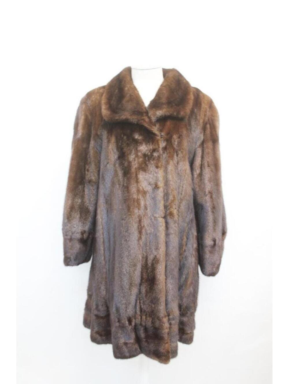 Excellent Mahogany Mink Fur Coat Jacket Women Woman Size 10-12 Medium / Large
